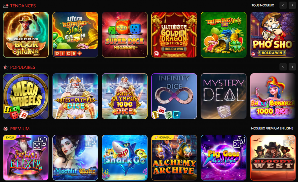 Liste des jeux de casinos sur Versailles