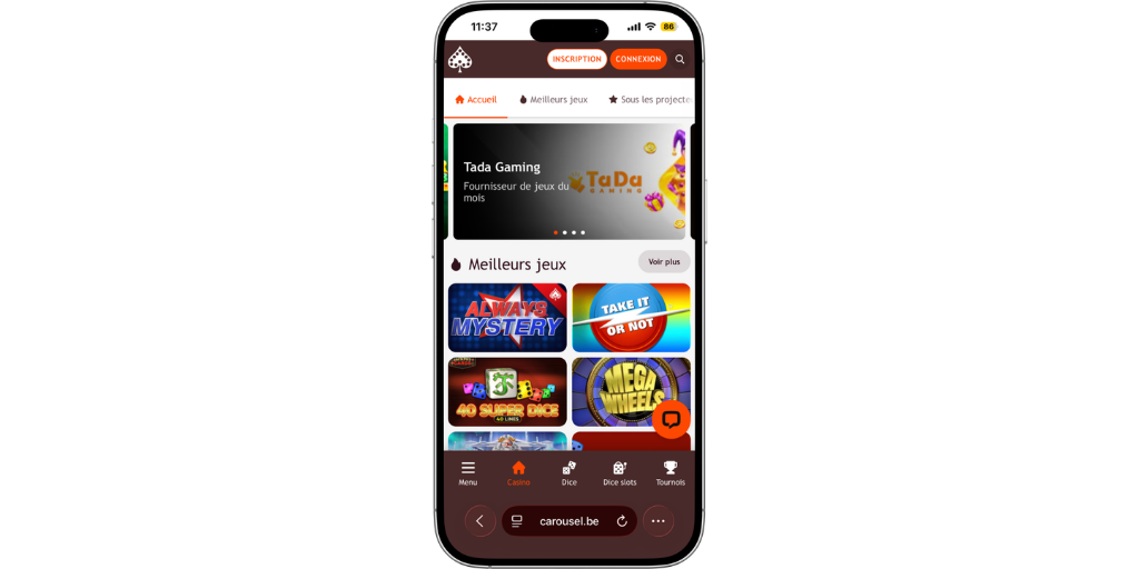 Carousel Casino sur mobile